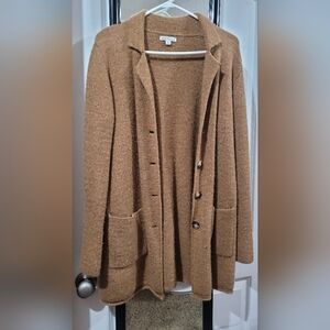 Mercantile Camel Brown Button-Up Knit Cardigan